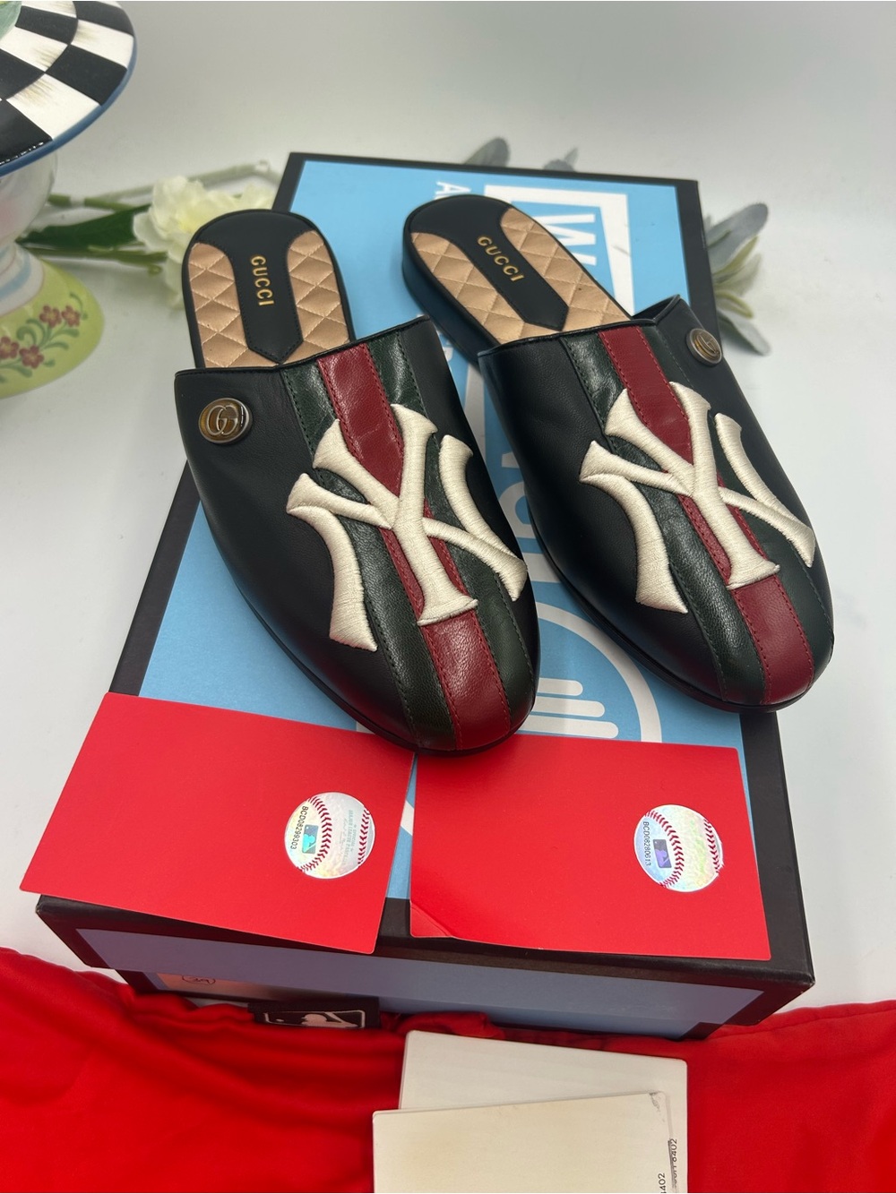 Women's Gucci X New York, Yankee mules size 39 made in Italy - Picture 4 of 10